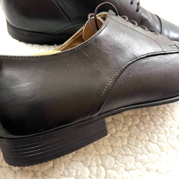 Aldo Ancede Leather Dark Brown & Black Lace Up Almond Toe Dress Shoes Size 12 - Picture 5 of 14